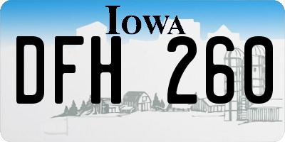 IA license plate DFH260