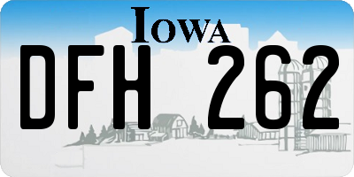 IA license plate DFH262