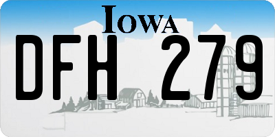 IA license plate DFH279