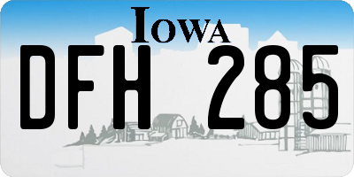 IA license plate DFH285
