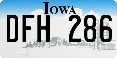 IA license plate DFH286