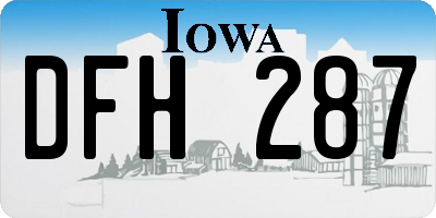 IA license plate DFH287