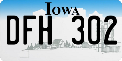 IA license plate DFH302