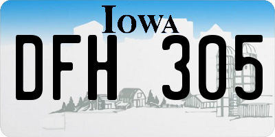 IA license plate DFH305