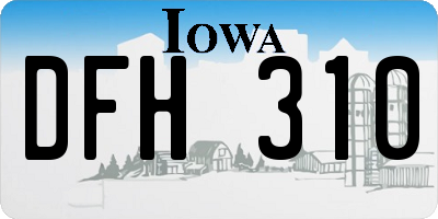 IA license plate DFH310