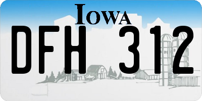 IA license plate DFH312