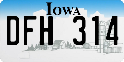IA license plate DFH314