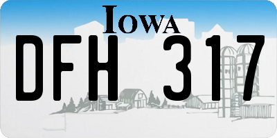 IA license plate DFH317