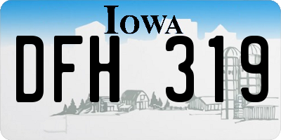 IA license plate DFH319