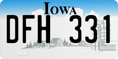 IA license plate DFH331