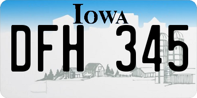 IA license plate DFH345