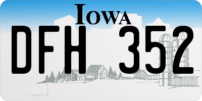 IA license plate DFH352
