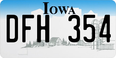 IA license plate DFH354