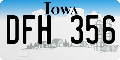 IA license plate DFH356
