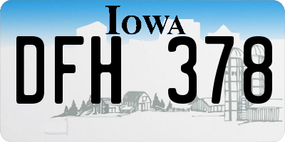 IA license plate DFH378