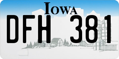IA license plate DFH381