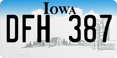 IA license plate DFH387