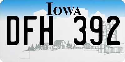 IA license plate DFH392