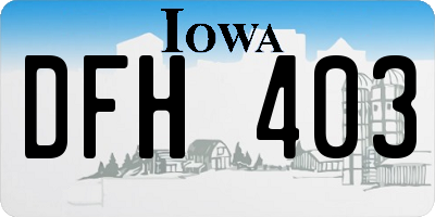 IA license plate DFH403