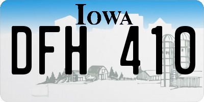 IA license plate DFH410