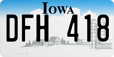 IA license plate DFH418