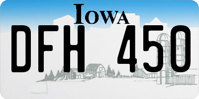 IA license plate DFH450