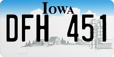 IA license plate DFH451