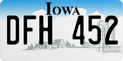 IA license plate DFH452