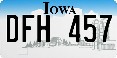 IA license plate DFH457