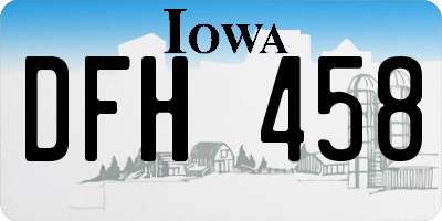 IA license plate DFH458