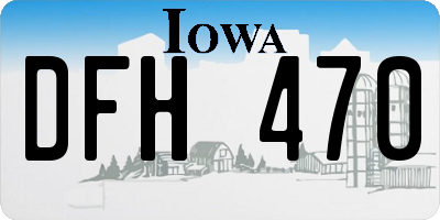 IA license plate DFH470