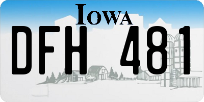 IA license plate DFH481