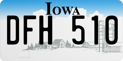 IA license plate DFH510