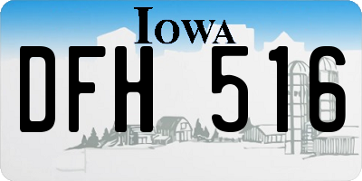 IA license plate DFH516