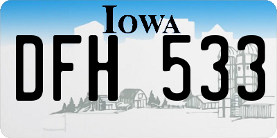 IA license plate DFH533