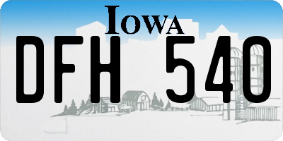 IA license plate DFH540