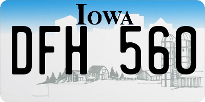 IA license plate DFH560