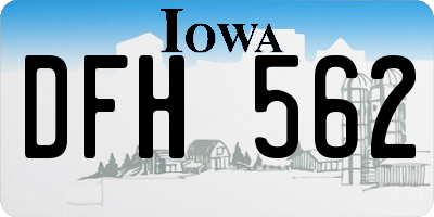 IA license plate DFH562