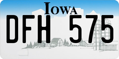 IA license plate DFH575