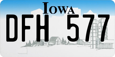 IA license plate DFH577