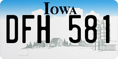 IA license plate DFH581