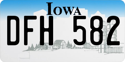 IA license plate DFH582