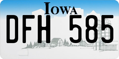 IA license plate DFH585