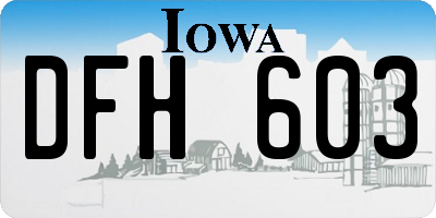 IA license plate DFH603