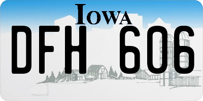 IA license plate DFH606