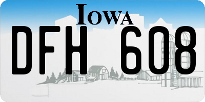 IA license plate DFH608