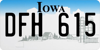 IA license plate DFH615