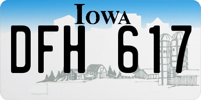 IA license plate DFH617