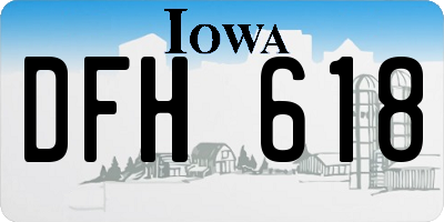 IA license plate DFH618