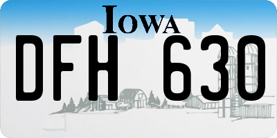 IA license plate DFH630
